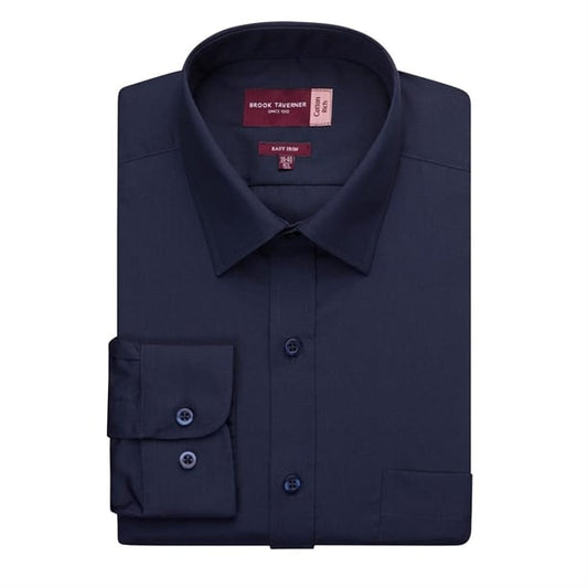 Brook Taverner Mens Long Sleeve Navy Rapino Shirt p_ba148