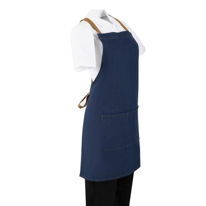 Southside Denim Short Cross-Back Bib Apron Blue ba159