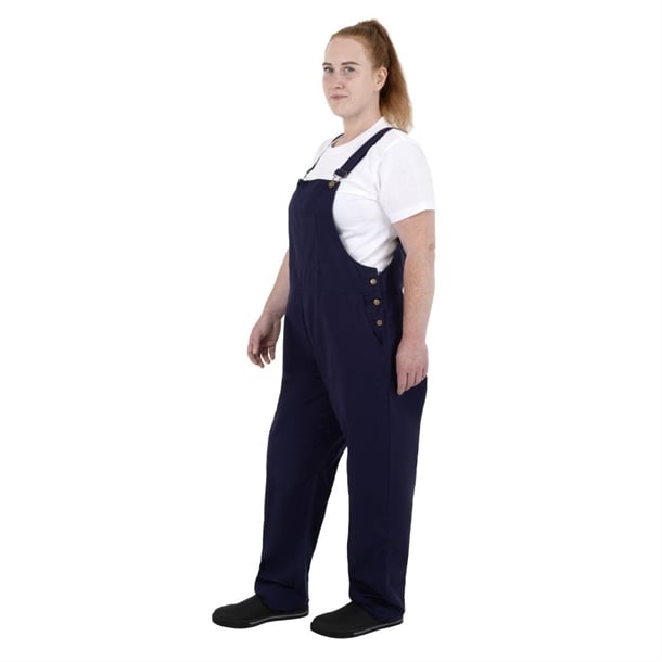 Southside Cotton Canvas Bib & Brace Dungarees Navy Blue p_ba174