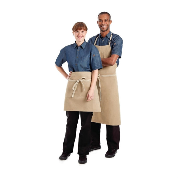 Chef Works Urban Austin Denim Bib Apron Natural bb007