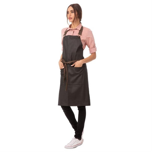 Chef Works Urban Boulder Bib Apron Black/Brown bb020