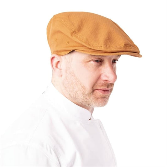 Chef Works Urban Rockford Pigment Dye Canvas Flat Cap Nutmeg p_bb054