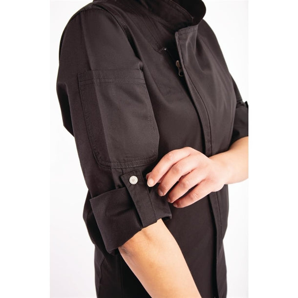 Chef Works Unisex Hartford Chef Jacket Black p_bb083