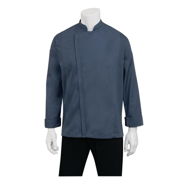 Chef Works Hartford Unisex Chef Jacket Blue p_bb084