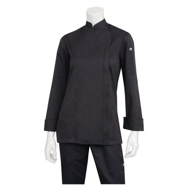 Chef Works Hartford Womens Chef Jacket Black p_bb090