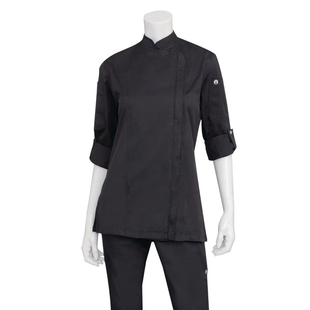 Chef Works Hartford Womens Chef Jacket Black p_bb090