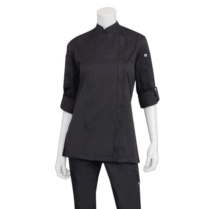 Chef Works Hartford Womens Chef Jacket Black p_bb090