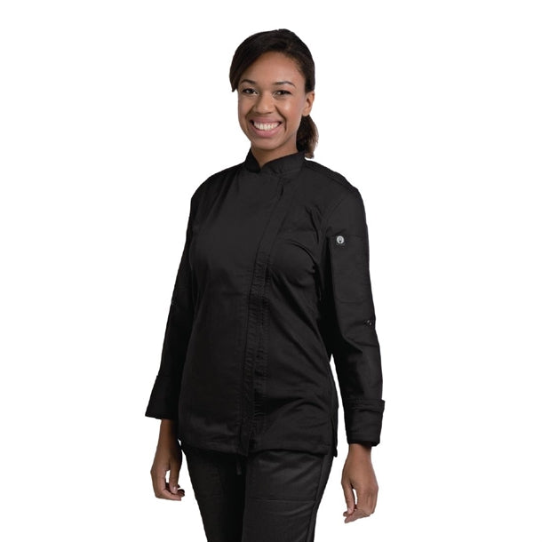 Chef Works Hartford Womens Chef Jacket Black p_bb090
