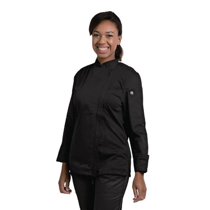 Chef Works Hartford Womens Chef Jacket Black p_bb090