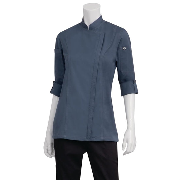 Chef Works Hartford Womens Chef Jacket Blue p_bb091