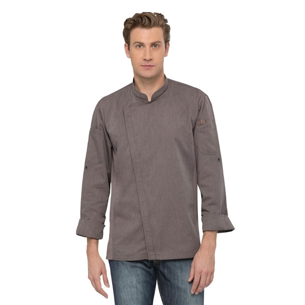 Chef Works Hartford Unisex Chef Jacket Graphite p_bb263