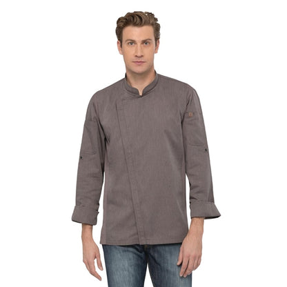 Chef Works Hartford Unisex Chef Jacket Graphite p_bb263