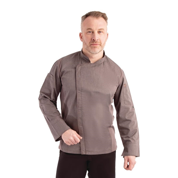 Chef Works Hartford Unisex Chef Jacket Graphite p_bb263