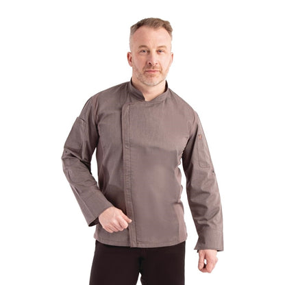 Chef Works Hartford Unisex Chef Jacket Graphite p_bb263