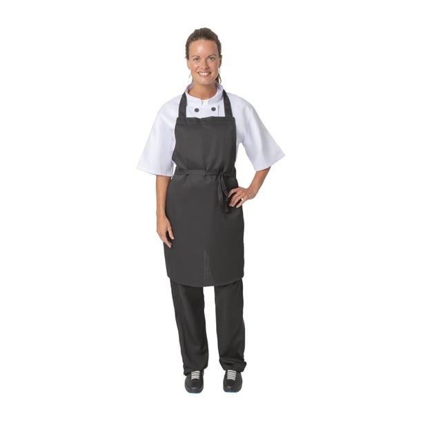 Nisbets Essentials Bib Aprons Black (2 Pack) bb475