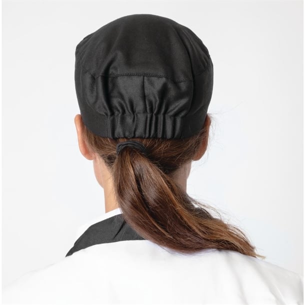 Nisbets Essentials Chef Skull Caps Black (2 pack) bb476