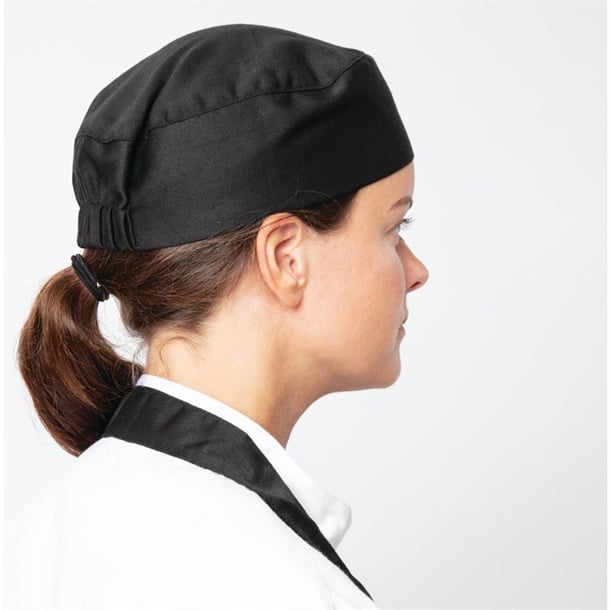 Nisbets Essentials Chef Skull Caps Black (2 pack) bb476