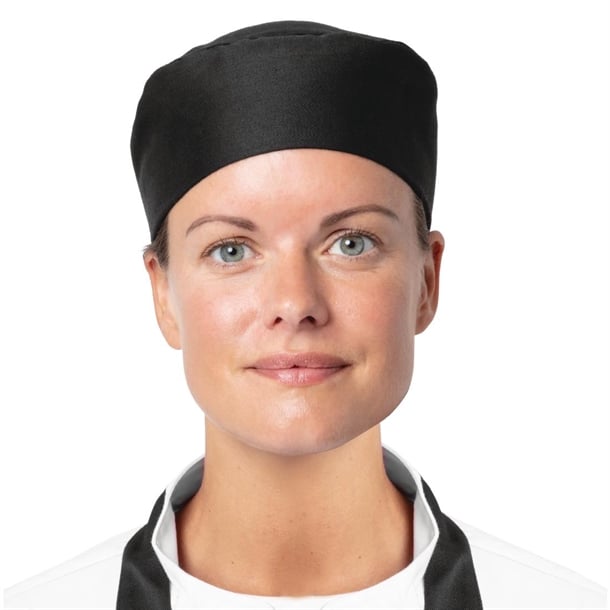 Nisbets Essentials Chef Skull Caps Black (2 pack) bb476