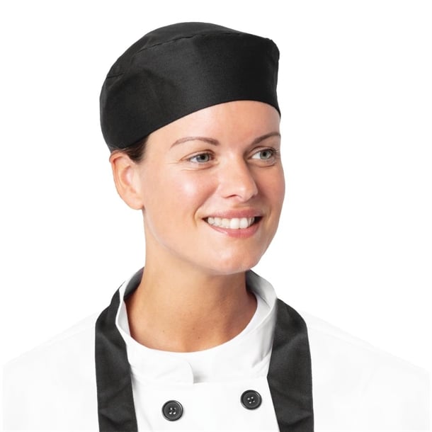 Nisbets Essentials Chef Skull Caps Black (2 pack) bb476