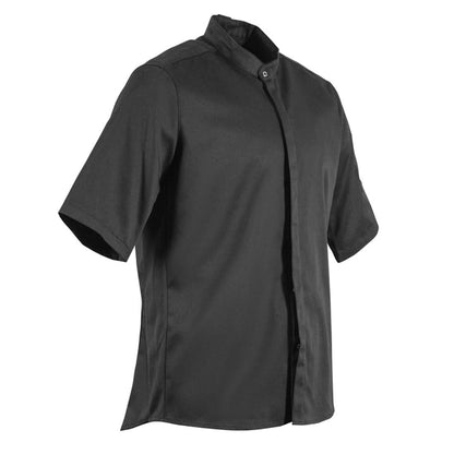 Southside Band Collar Unisex Chef Jacket Black p_bb711