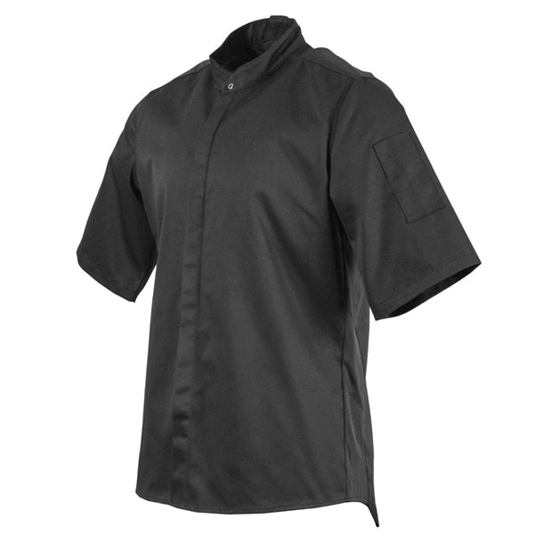 Southside Band Collar Unisex Chef Jacket Black p_bb711