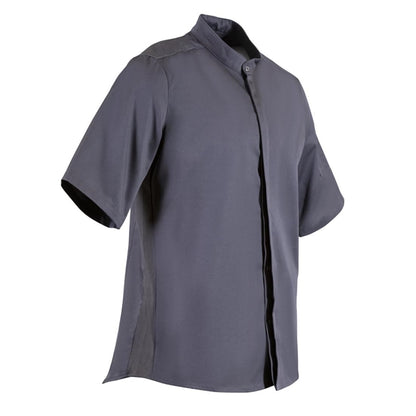 Southside Band Collar Unisex Chef Jacket Charcoal p_bb712