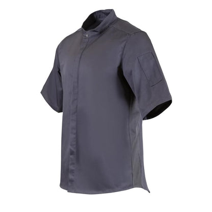 Southside Band Collar Unisex Chef Jacket Charcoal p_bb712
