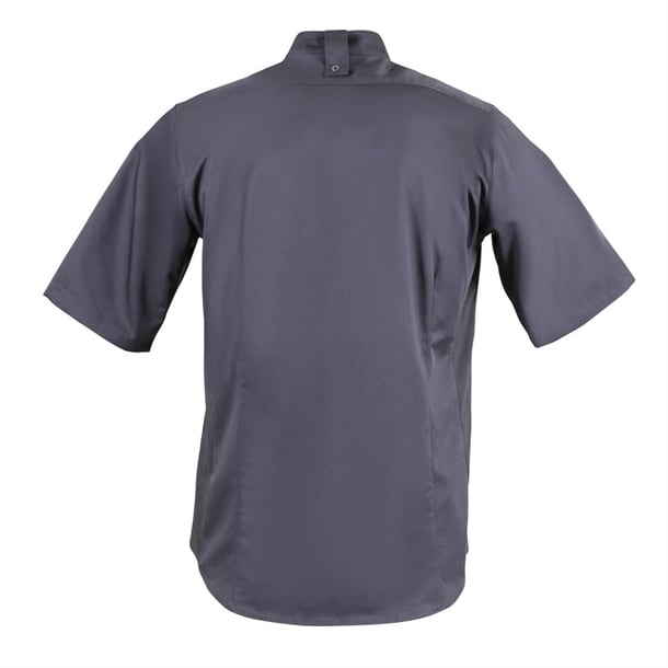 Southside Band Collar Unisex Chef Jacket Charcoal p_bb712