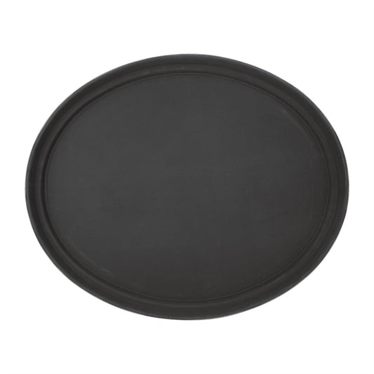 Olympia Kristallon Polypropylene Oval Non-Slip Tray Black 685mm c162