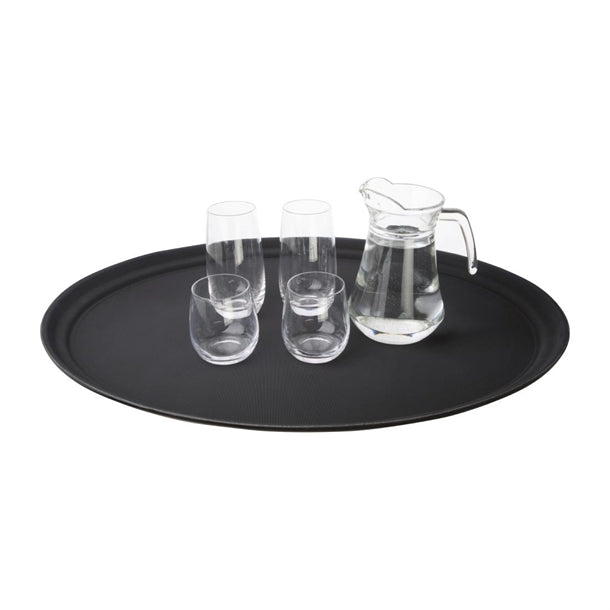 Olympia Kristallon Polypropylene Oval Non-Slip Tray Black 685mm c162