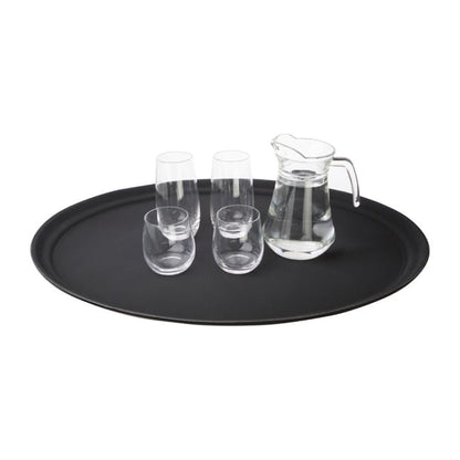 Olympia Kristallon Polypropylene Oval Non-Slip Tray Black 685mm c162