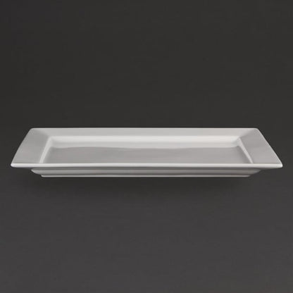 Olympia Whiteware Wide Rim Rectangular Platter 400x295mm c362