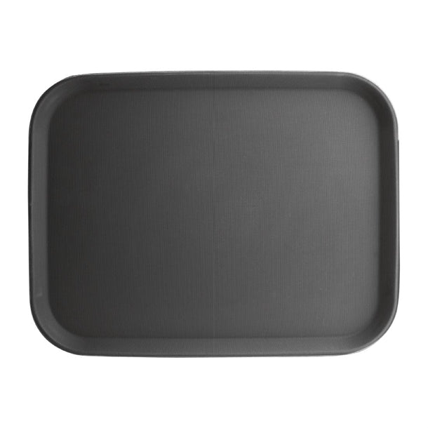 Olympia Kristallon Polypropylene Rectangular Non-Slip Tray Black p_c559