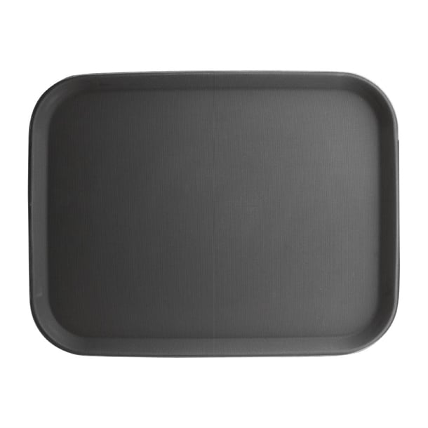Olympia Kristallon Polypropylene Rectangular Non-Slip Tray Black p_c559