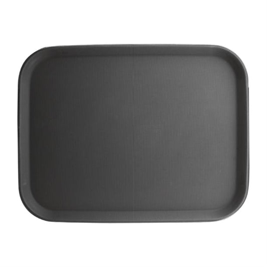 Olympia Kristallon Polypropylene Rectangular Non-Slip Tray Black p_c559