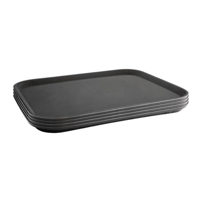 Olympia Kristallon Polypropylene Rectangular Non-Slip Tray Black p_c559