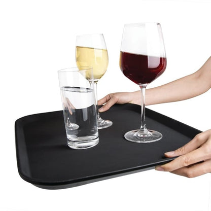 Olympia Kristallon Polypropylene Rectangular Non-Slip Tray Black p_c559