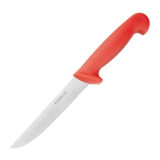 Hygiplas Stiff Blade Boning Knife Red 15cm c890