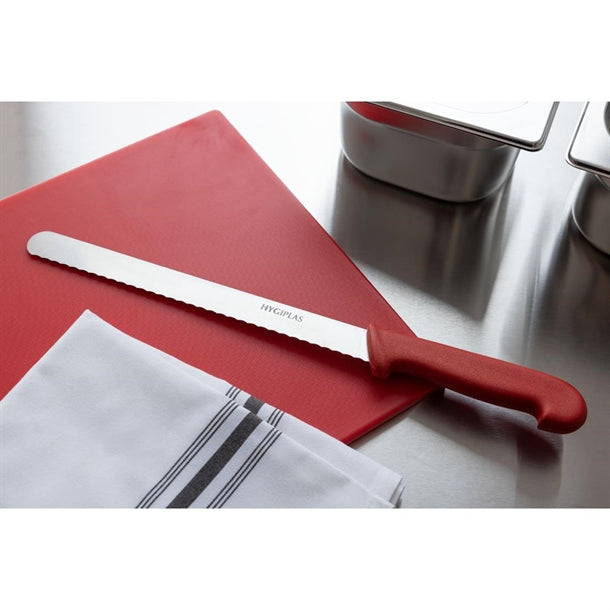 Hygiplas Serrated Slicer Red 25.5cm c897