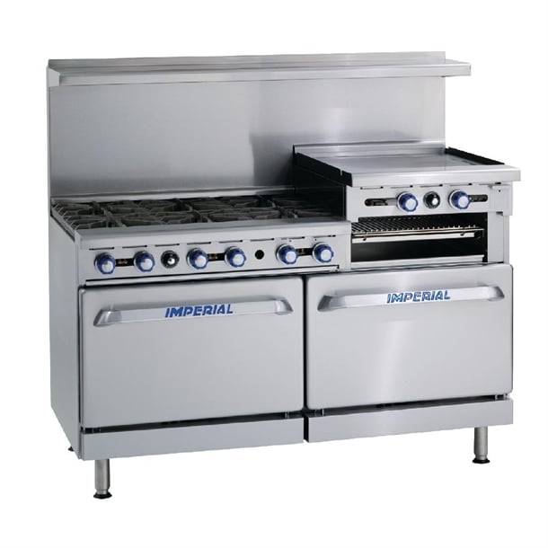 Imperial 6 Burner Propane Gas Oven Range with Griddle IR6RG24-P cb102-p