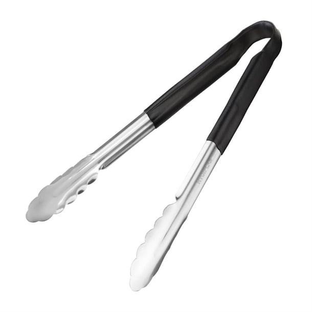 Hygiplas Colour Coded Black Serving Tongs 300mm cb153
