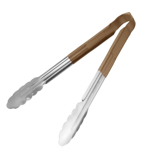 Hygiplas Colour Coded Brown Serving Tongs 300mm cb158