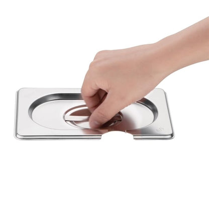 Vogue Stainless Steel 1/9 Gastronorm Notched Lid cb176