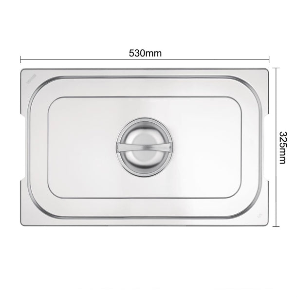 Vogue Stainless Steel 1/1 Gastronorm Handled Tray Lid cb181