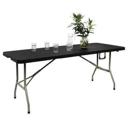Bolero Rectangular Centre Folding Table 6ft Black hz169