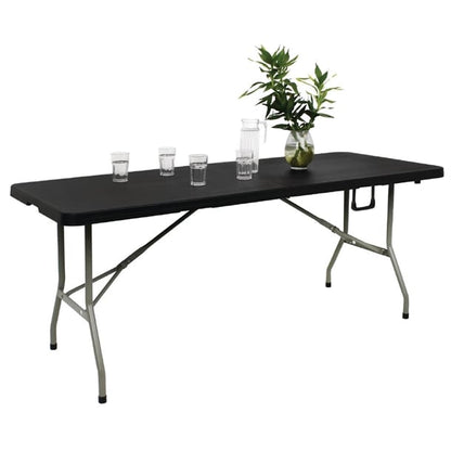 Bolero Rectangular Centre Folding Table 6ft Black hz169