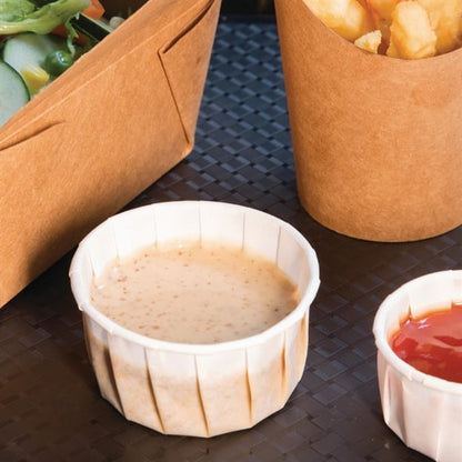 4 Aces Recyclable Paper Sauce Pots Large 4oz (250 Pack) cx082