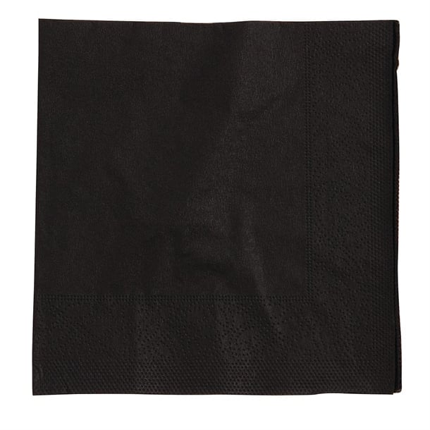 Swantex Cocktail Napkin Black 25x25cm 2ply 1/4 Fold (8 Pack) cb666