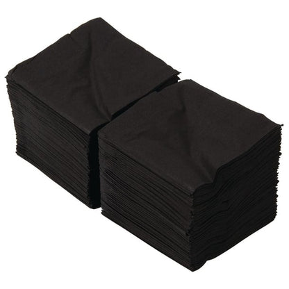 Swantex Cocktail Napkin Black 25x25cm 2ply 1/4 Fold (8 Pack) cb666