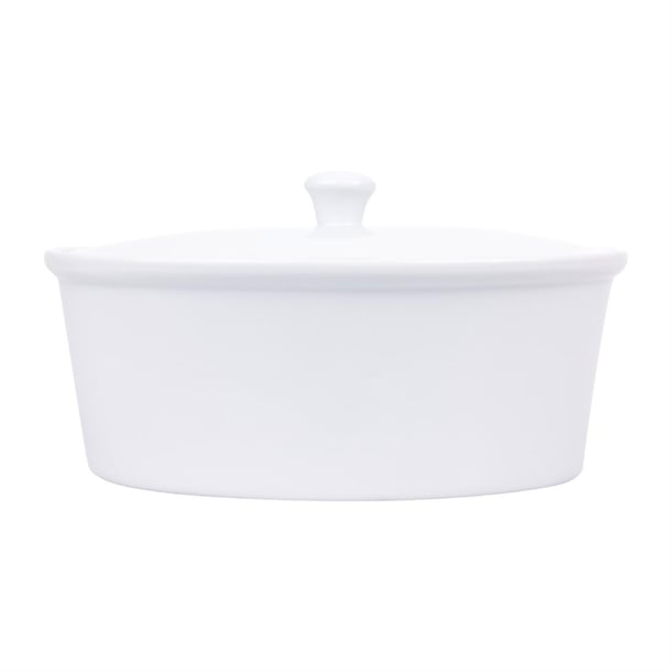 Olympia Whiteware Oval Casserole Dish with Lid 2.2Ltr cb712
